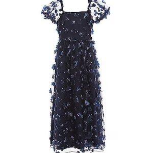 Elegant Navy Blue Girls Dress